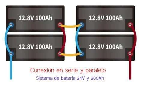 Conectar baterías en serie y paralelo a la vez